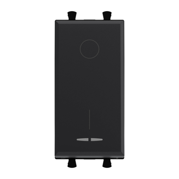 Выключатель двухполюсный модульный, "Avanti", "Черный матовый", 1 модуль DKC