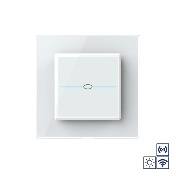 Сенсорный импульсный радиоуправляемый выключатель Quadro сухой контакт 1 клавиша Белый Livolo