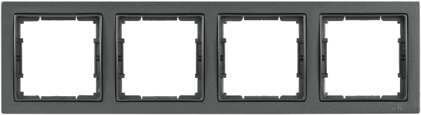 Рамка 4-местная квадратная РУ-4-БА BOLERO Q1 антрацит IEK