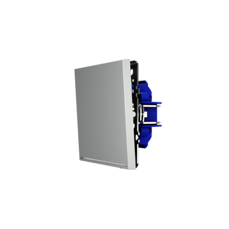 Проходной переключатель встраиваемый Voltum S70 одноклавишный с подсветкой 10А, (сталь)