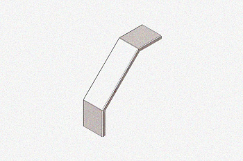 Крышка лотка замкового КЛСЗ 500х80-90 УТ1,5 для поворота трассы вниз на 90, оцинкованный лист S1,5