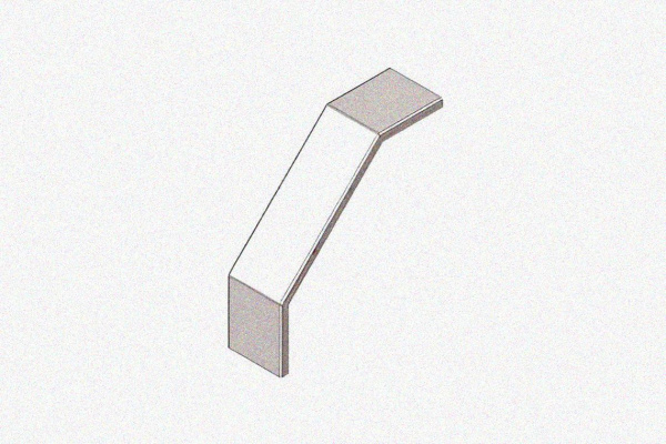 Крышка лотка замкового КЛСЗ 500х80-90 УТ1,5 для поворота трассы вниз на 90, оцинкованный лист S1,5