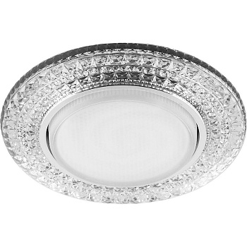 Светильник встр. с белой LED подсветкой Feron CD4020 потолочный GX53 без лампы прозрачный