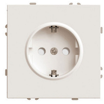 Розетка 1-местная с защитной шторкой с/з (механизм), 250В, 16А, серия Эмили, RST16-5110-08, кашемир, soft touch