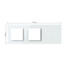 Панель для двух розеток и сенсорного выключателя, 2 клавиши, цвет белый, стекло Livolo