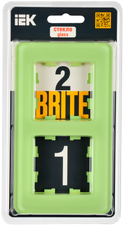 BRITE Рамка 2-мест. РУ-2-2-Бр стекло эко грин RE IEK