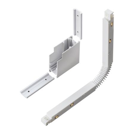 Соединитель с токопроводом для шинопровода Г-образный IP20 48V FLUM белый NOVOTECH