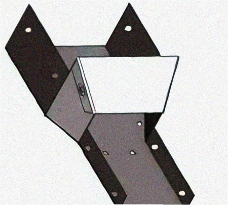 Лоток переходной замковый ЛПЗ 200х100-200х80 УТ1,5, оцинкованный лист, S1,0