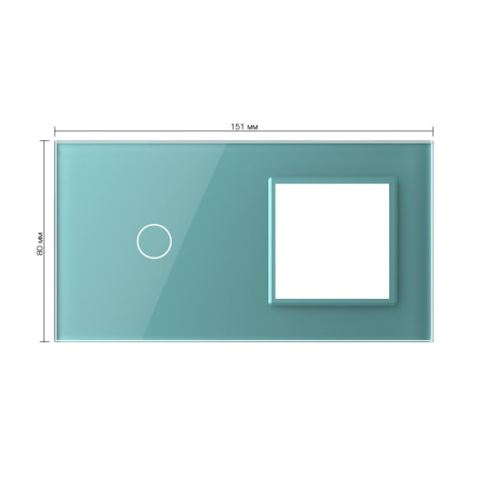 Панель для сенсорного выключателя и розетки, 1 клавиша, цвет зеленый, стекло Livolo
