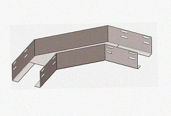 Лоток угловой замковый перфорированный КГЗ 200х100-135 УХЛ1 поворот на 135, горячее цинкование, S1,5
