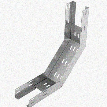 Лоток перфорированный КП 450х100-90 УТ1,5 для поворота трассы вверх на 90, горячее цинкование S1,5