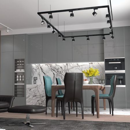 Трехфазный трековый св/д св-к IP20 LED 4000K 10W 100-265V черный/хром KNOF NOVOTECH