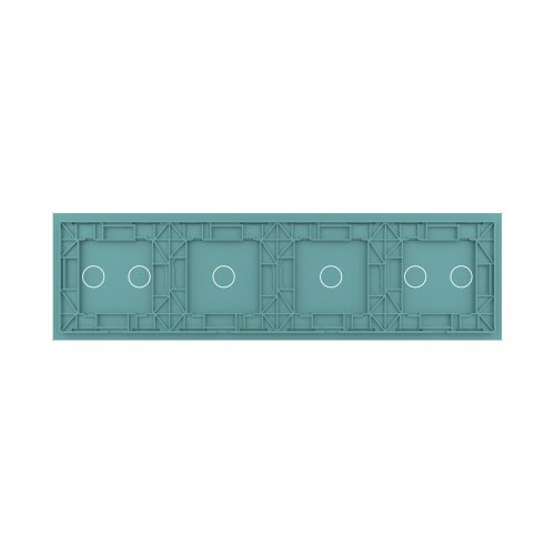 Панель для четырех сенсорных выключателей, 6 клавиш (2+1+2+1), цвет зеленый, стекло Livolo фото 4