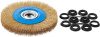 Профессионал. Щетка дисковая для точильно-шлифовального станка, витая стальная латунирован проволока 0,3мм, 200х32мм ЗУБР