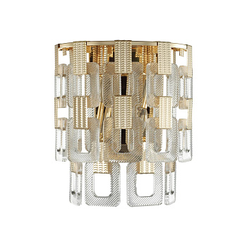 Бра E14 2*40W BUCKLE золотой/стекло ODEON LIGHT
