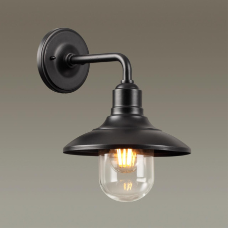 Ландшафтный настен.св-к E27 1*60W IP44 CAMPA черный/стекло ODEON LIGHT