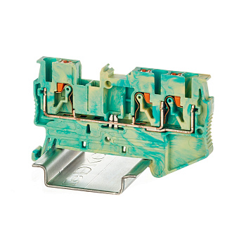 Клемма заземления, зажим push-in, 3 точки подключения, 2.5 кв.мм DKC