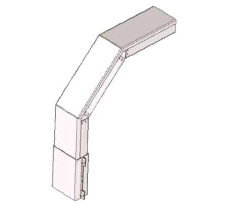 Короб для поворота трассы вниз на 90 У1108 200х200-90 УТ1,5, горячее цинкование, S1,5