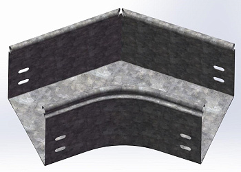 Угол плоский плавный 45 град. к лотку 400х50, толщ. 0,7 мм, Сендзимир цинк Ostec