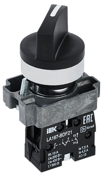 Переключатель LA167-BDF21 на 2 положения 1з черный IEK