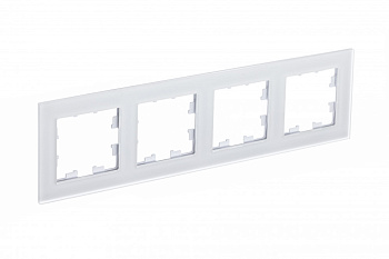 ATLASDESIGN NATURE Рамка универсальная 4-м матовое стекло  белый IP20 Schneider Electric