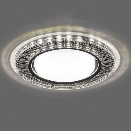Св-к встр.с белой LED подсветкой Feron CD4038 потолочный GX53 без лампы, прозр., хром