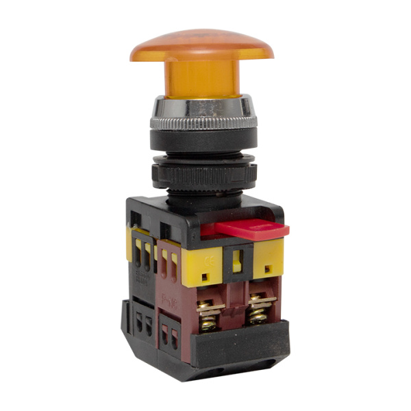 Кнопка AELA-22 желтая с подсветкой NO+NC 220В Грибок PROxima EKF