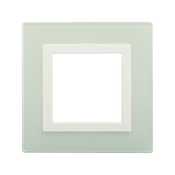 Рамка из натурального стекла, "Avanti", светло-зеленая, 1 пост (2 мод.) DKC