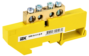 Шина PE "земля" на DIN-изоляторе ШНИ-8х12-4-Д-Ж IEK