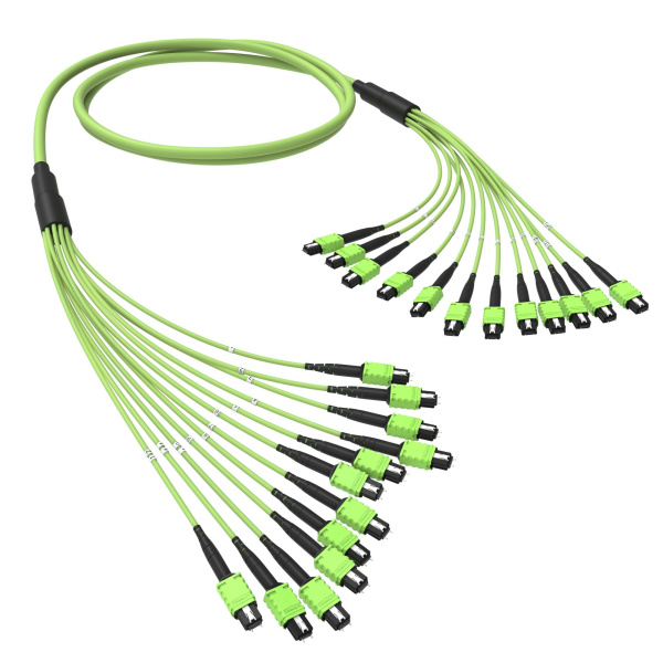 Оптическая магистральная сборка 144 ОВ 50/125 OM5, 12xMTP PRO(12)m/12xMTP PRO(12)m, тип В, 500 м DKC