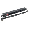 Блок розеток PDU TERACOM PRO 19" 1U 16А/250В 8 розеток Schuko с выключателем шнур питания длиной 2 метра сечение 3x1,5 мм2 вилка Schuko корпус пластик