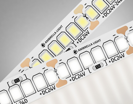 Светодиодная лента GS3402 2835 240Led/ 20W m/ 24V IP20 4500K/ 5000*10*1.2mm/ кратность резки 25mm (2 конт.) Ambrella Light