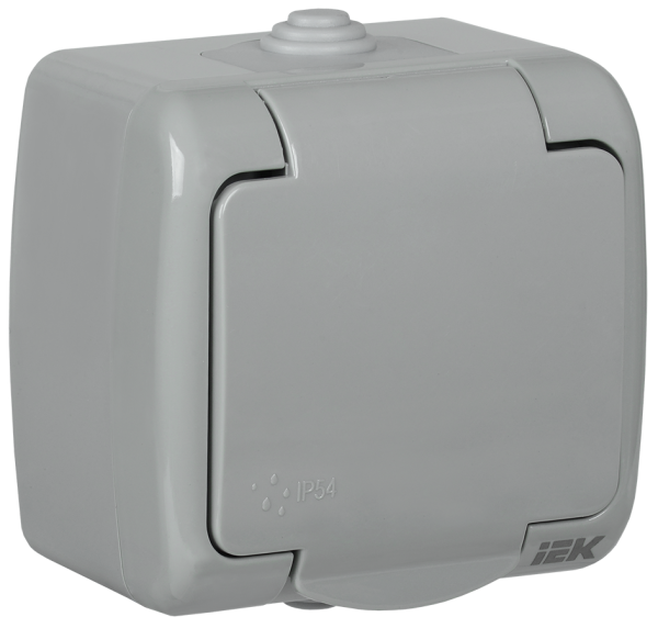 Розетка 1-местная для ОУ РСш12-2-А с з/з и крышкой 16А IP54 AQUATIC IEK