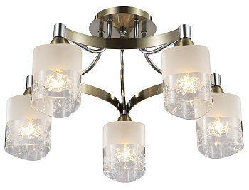 Потолочный светильник 5*E14 40Вт Бронза Антик IP20 Tasmania FR5475CL-05CH Freya