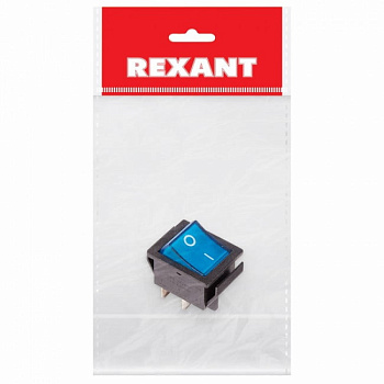Выкл. клавишный 250V 16А (4с) ON-OFF синий инд. REXANT