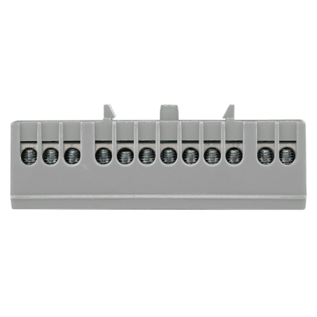 Шина "фаза" L (6х9мм) 12 отверстий латунь серый изолированный корпус на DIN-рейку PROxima EKF