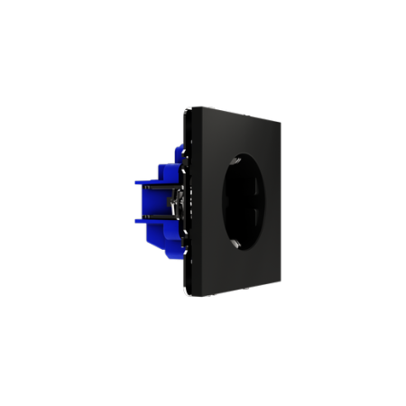 Розетка встраиваемая Voltum S70 с заземлением 16А, (черный матовый)