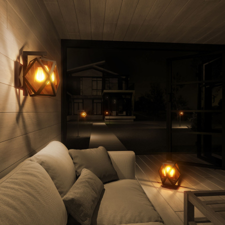 Настенный уличный светильник 1*E27 черный IP33 Ambra (a056232) Elektrostandard