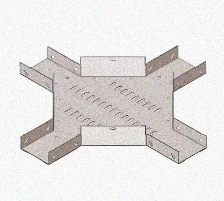 Лоток крестообразный перфорированный КМ 100х50 УТ1,5, горячее цинкование S1,5