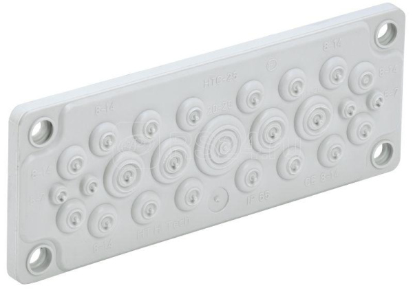 Ввод кабельный мембранный 25 отверстий d5-26мм IP65 сер. TITAN IEK