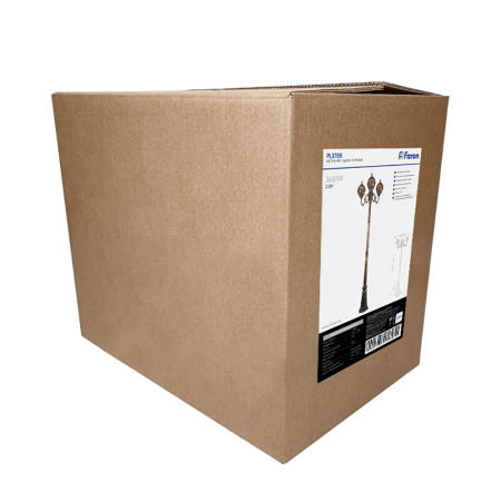 Светильник садово-парковый Feron PL3709 круглый, столб 3*60W 230V E27, черное золото Светильник садово-парковый Feron PL3709 круглый, столб 3*60W 230V E27, черное золото