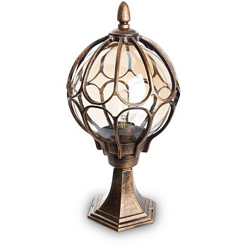 Светильник садово-парковый Feron PL3804 круглый на постамент 60W 230V E27, черное золото