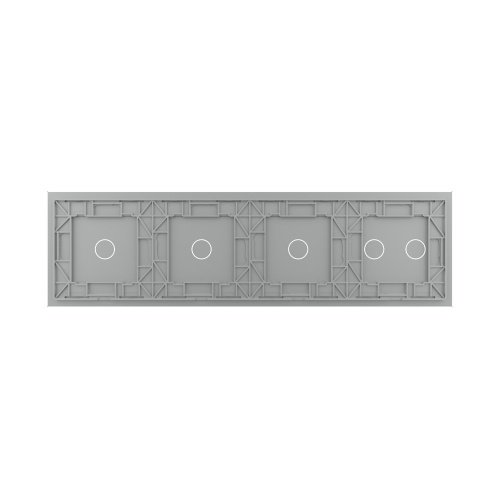 Панель для четырех сенсорных выключателей, 5 клавиш (2+1+1+1), цвет серый, стекло Livolo фото 4