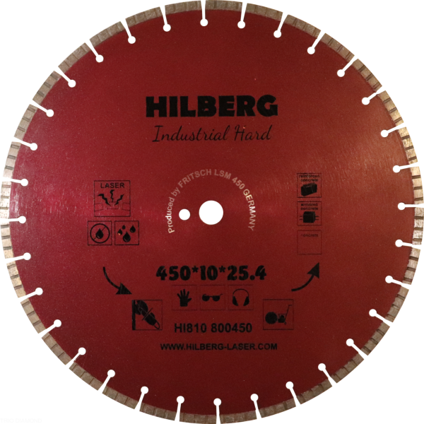 Диск алмазный отрезной 450*25,4*12 Industrial Hard HI810 Hilberg