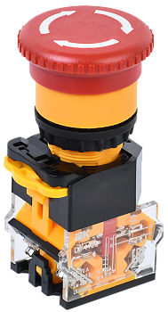 Кнопка D8-11ZS "Грибок" d=22мм 1з+1р поворотная с фиксацией красная IEK