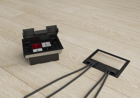 Donel Лючок в пол 8 мод. (4 мод. 45х45 мм.), крышка ABS + гальванизированная стальная вставка