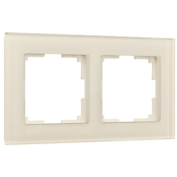 Favorit Рамка на 2 поста (молочный, стекло) Werkel