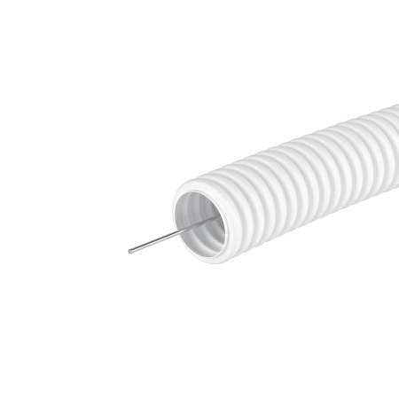 Труба ПЛЛ гибкая гофр. не содержит галогенов д.40мм, ПВ-0, с протяжкой, 20м, цвет белый DKC