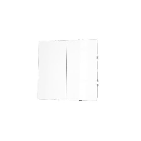 Выключатель встраиваемый Voltum S70 двухклавишный 10А, (белый глянцевый)