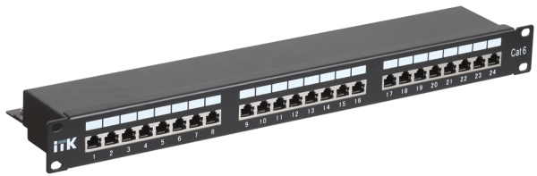ITK 1U патч-панель кат.6 STP 24 порта (Dual) с кабельным органайзером